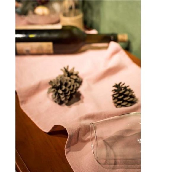 Farmhouse Table Runner Country Cottage Decor Long Pink Cotton Decorative Cloth - Picture 5 of 6